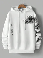 Moletom Oversized Dragão Japonês Estilo Streetwear Oriental