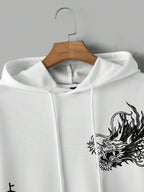 Moletom Oversized Dragão Japonês Estilo Streetwear Oriental