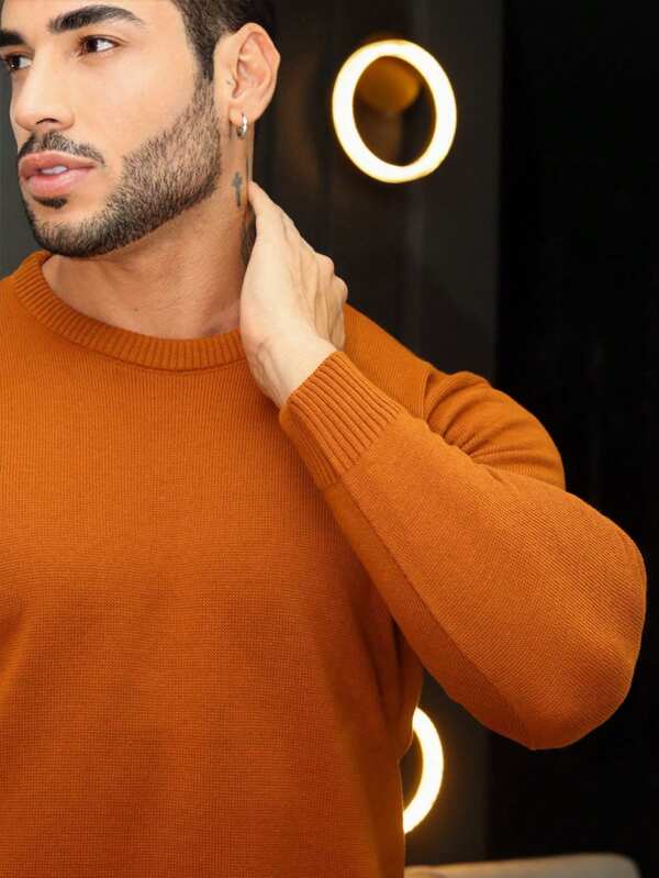 Suéter Masculino Gola Careca Minimalista Casual Urbano