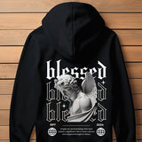 Moletom Oversized Blessed Angel Estilo Gothic Streetwear