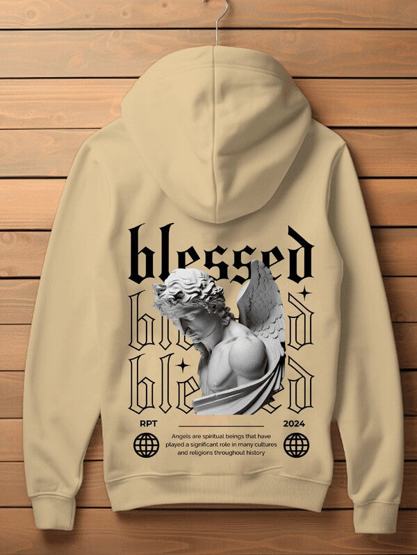 Moletom Oversized Blessed Angel Estilo Gothic Streetwear
