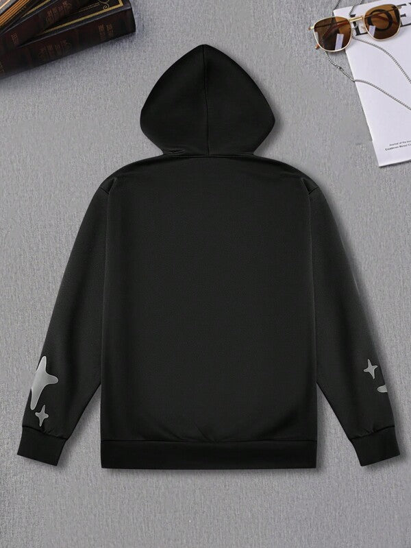 Moletom Oversized Visual Urbano Com Capuz Estampado