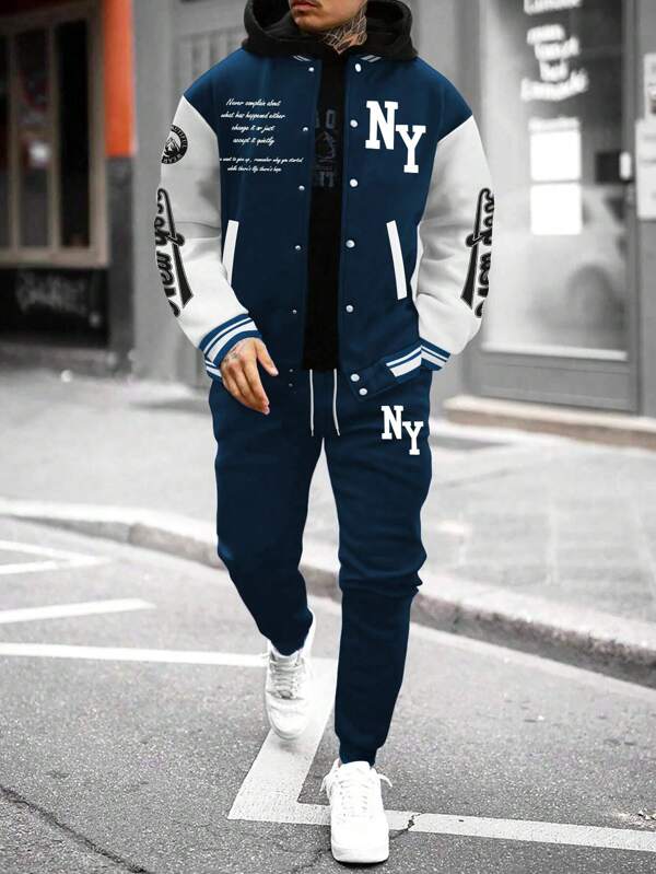 Conjunto Moletom College Com Jaqueta E Capuz