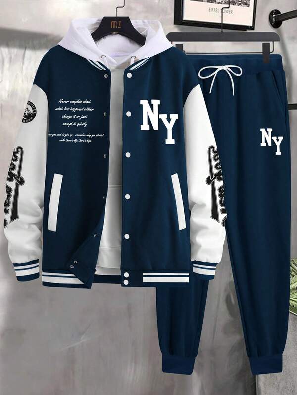 Conjunto Moletom College Com Jaqueta E Capuz