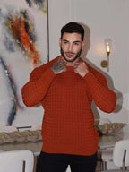 Suéter Masculino Canelado Gola Careca Casual Urbano