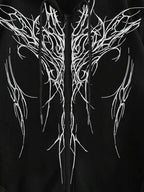 Moletom Dark Tribal Com Zíper Estilo Gothic Streetwear