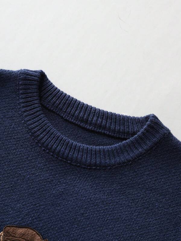 Suéter Masculino Oversized Com Bordado Casual Streetwear