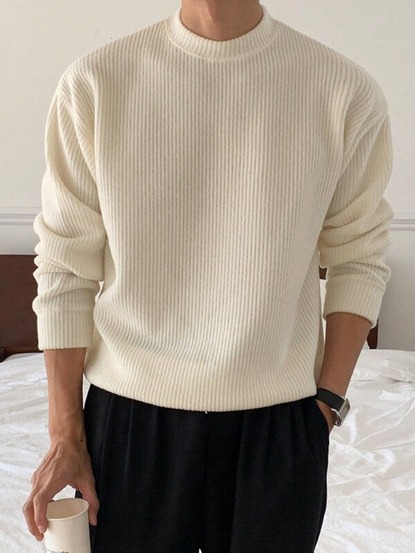 Suéter Masculino Canelado Oversized Minimalista Urbano