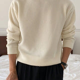 Suéter Masculino Canelado Oversized Minimalista Urbano
