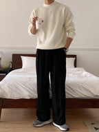 Suéter Masculino Canelado Oversized Minimalista Urbano