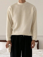 Suéter Masculino Canelado Oversized Minimalista Urbano