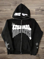 Moletom Oversized Visual Urbano Com Capuz Estampado