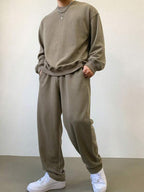 Conjunto Moletom Oversized Com Calça Wide Leg Casual