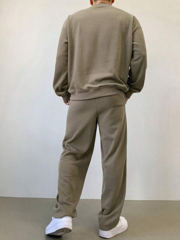 Conjunto Moletom Oversized Com Calça Wide Leg Casual