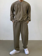 Conjunto Moletom Oversized Com Calça Wide Leg Casual