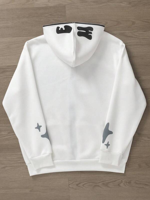 Moletom Oversized Visual Urbano Com Capuz Estampado