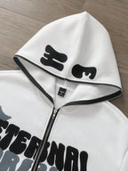 Moletom Oversized Visual Urbano Com Capuz Estampado