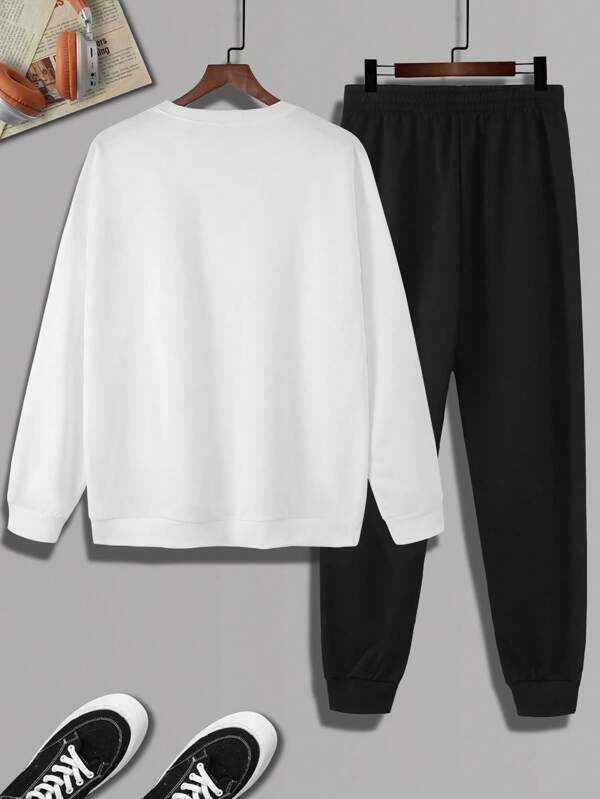 Conjunto Moletom Básico Com Calça Jogger Casual
