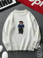 Suéter Masculino Oversized Com Bordado Casual Streetwear
