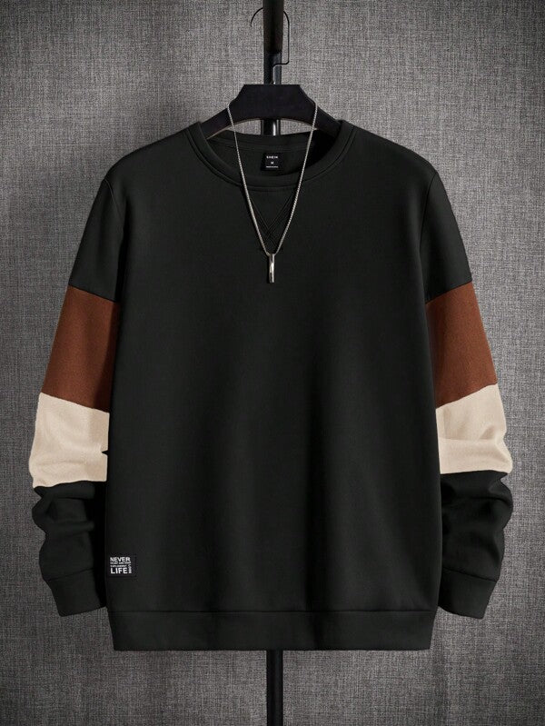 Moletom Masculino Casual Com Recortes Minimalista Urbano