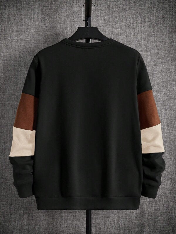Moletom Masculino Casual Com Recortes Minimalista Urbano