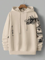 Moletom Oversized Dragão Japonês Estilo Streetwear Oriental