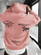Moletom Oversized Com Capuz Estampa Minimalista