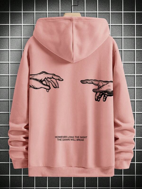 Moletom Oversized Com Capuz Estampa Minimalista