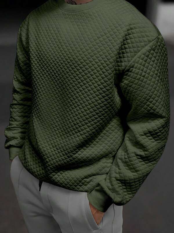 Moletom Masculino Matelassê Gola Careca Casual Urbano