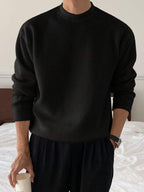 Suéter Masculino Canelado Oversized Minimalista Urbano