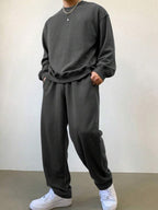 Conjunto Moletom Oversized Com Calça Wide Leg Casual