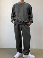 Conjunto Moletom Oversized Com Calça Wide Leg Casual
