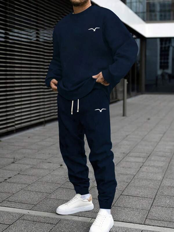 Conjunto Moletom Básico Com Calça Jogger Casual