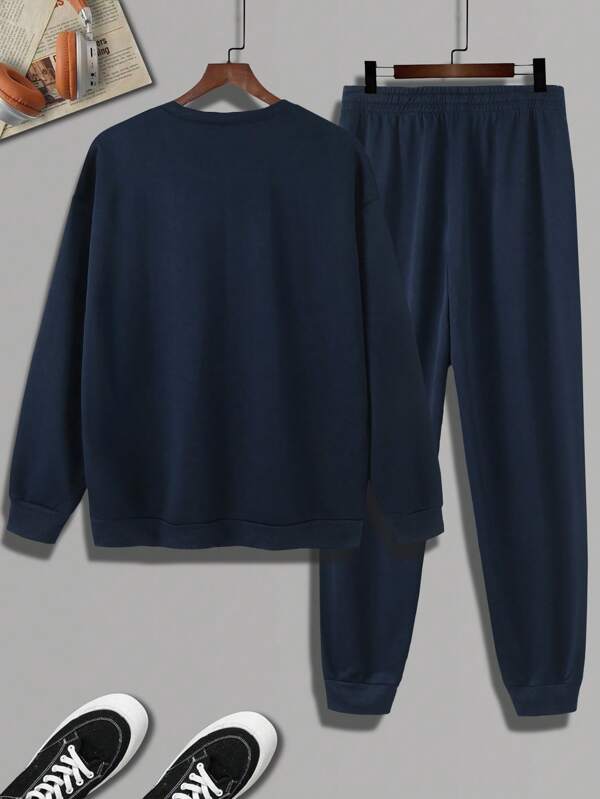 Conjunto Moletom Básico Com Calça Jogger Casual