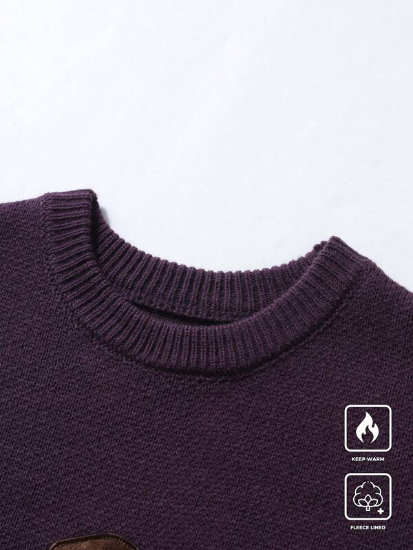 Suéter Masculino Oversized Com Bordado Casual Streetwear