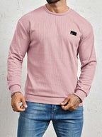 Moletom Masculino Texturizado Gola Careca Casual Moderno