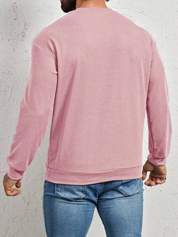 Moletom Masculino Texturizado Gola Careca Casual Moderno