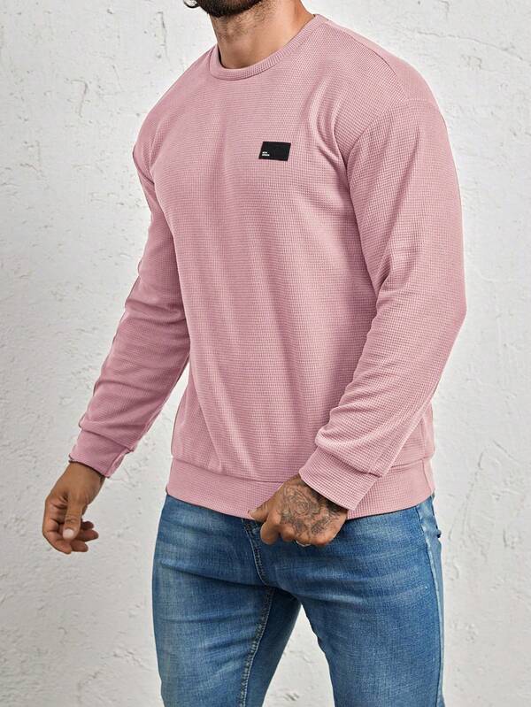 Moletom Masculino Texturizado Gola Careca Casual Moderno