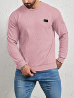Moletom Masculino Texturizado Gola Careca Casual Moderno