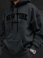 Moletom Oversized New York Com Capuz Estilo Streetwear