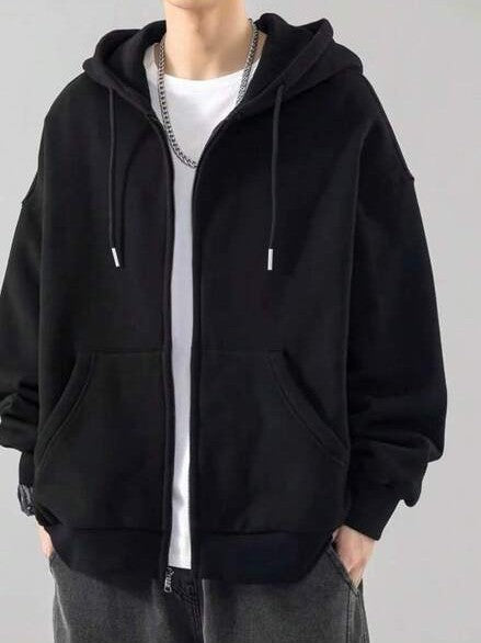Moletom Masculino Aberto Com Capuz Casual Oversized