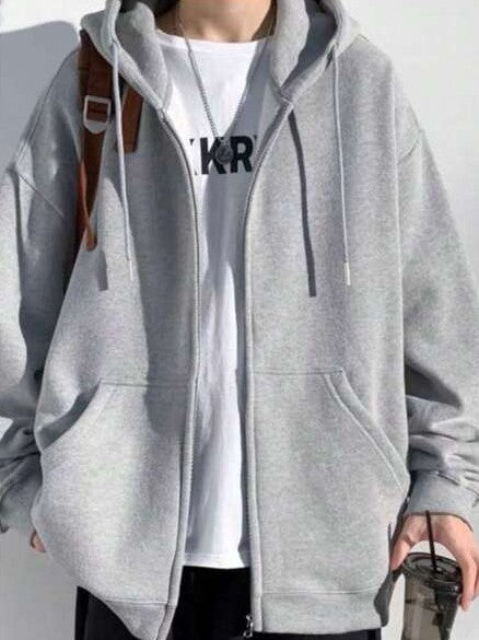 Moletom Masculino Aberto Com Capuz Casual Oversized