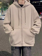 Moletom Masculino Aberto Com Capuz Casual Oversized
