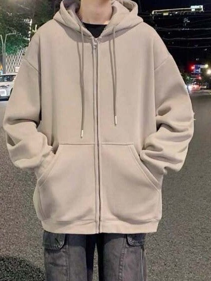 Moletom Masculino Aberto Com Capuz Casual Oversized