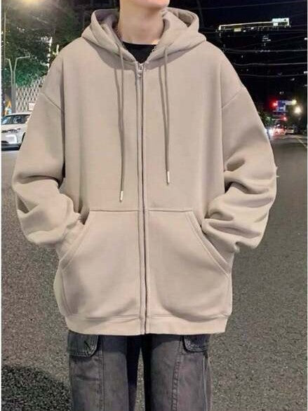 Moletom Masculino Aberto Com Capuz Casual Oversized