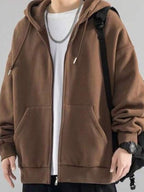 Moletom Masculino Aberto Com Capuz Casual Oversized