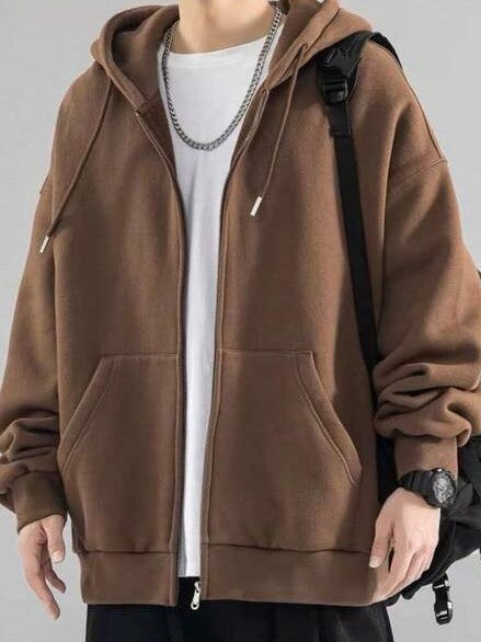 Moletom Masculino Aberto Com Capuz Casual Oversized