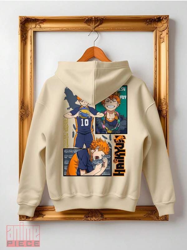 Moletom Oversized Haikyuu Hinata Com Capuz Streetwear