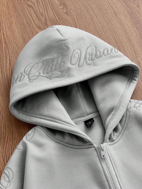 Moletom Oversized Com Zíper Estilo Streetwear Gothic Casual