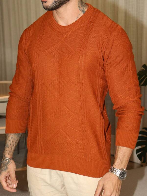 Suéter Masculino Tricot Texturizado Casual Moderno
